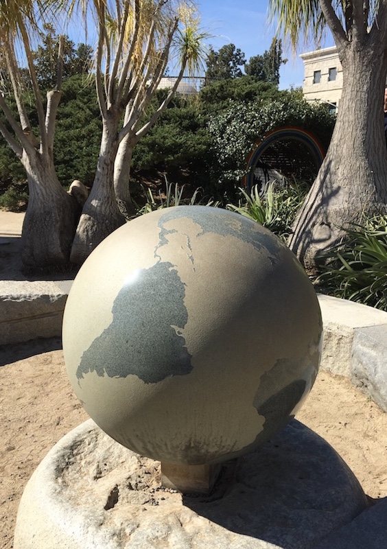 The spherical sundial at The Huntington, in San Marino, California