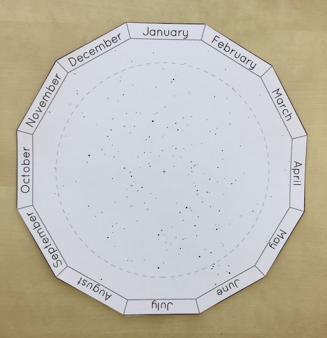 The constellation disk for a dodecagonal paper planisphere