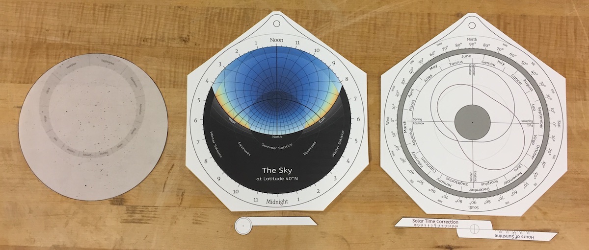The cut-out paper parts of an educational astrolabe